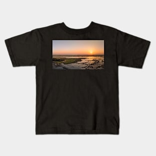 Aerial View of Esteiro da Tojeira at sunset Kids T-Shirt